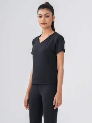 Lyra Cropped V-neck Tee